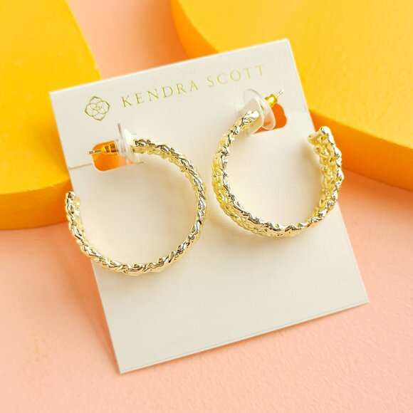 Kendra Scott - Natalie Gold Hoop Earrings - NEW - Picture 1 of 3